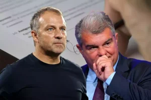 لابورتا يشيد بفليك ويؤكد استمرارية مشروع برشلونة الناجح
